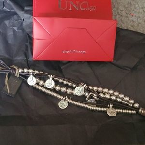 Uno de 50 duo bracelet plus red adj rope heart bracele 925 firm lowered